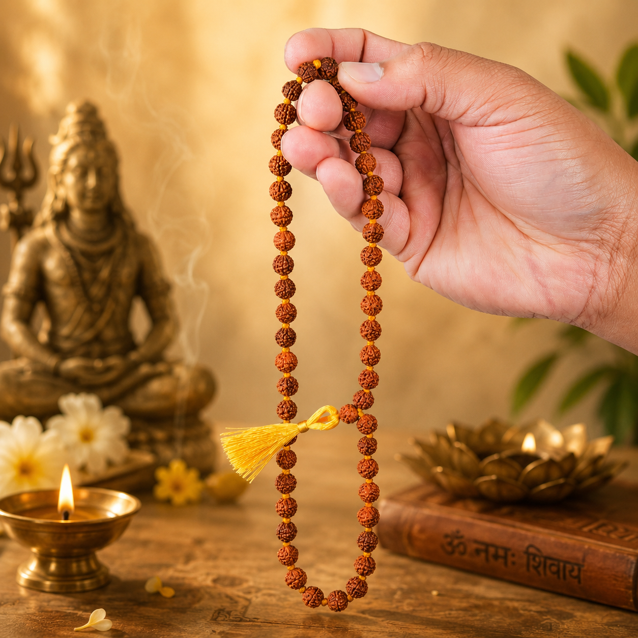 Siddh 5 Mukhi Original Rudraksha Mala - Nepali