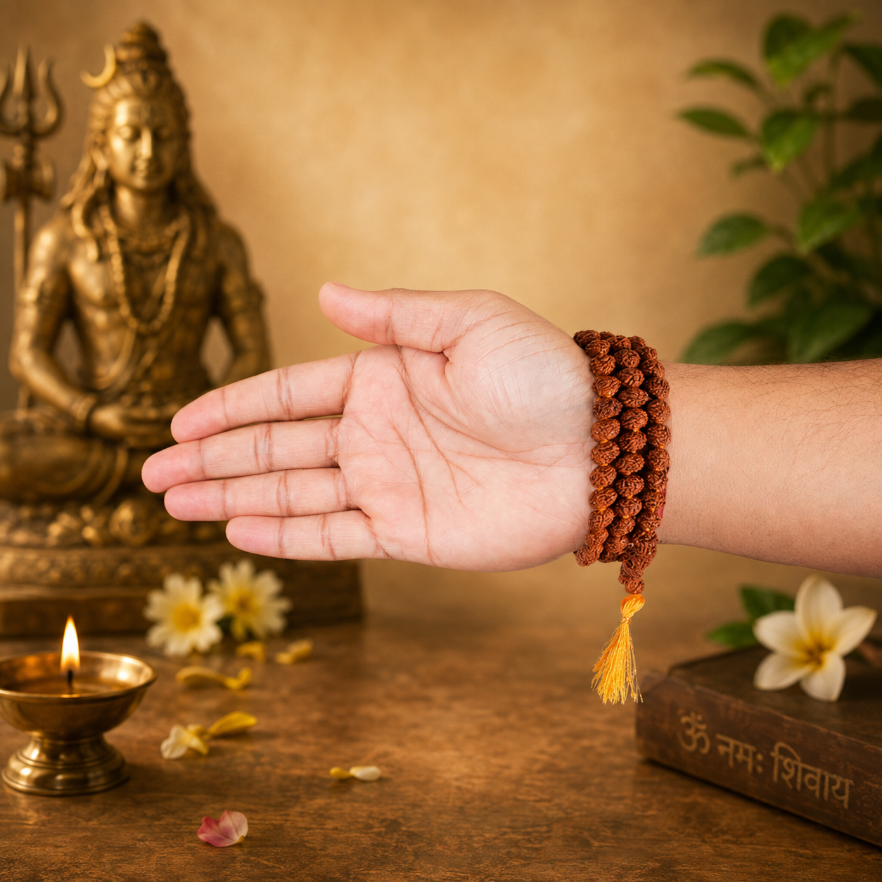 Siddh 5 Mukhi Original Rudraksha Mala - Nepali